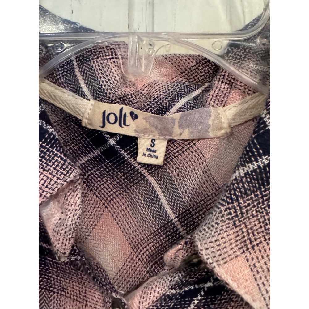 Jolt Plaid Button Down Shirt Pink Black Lace Small - Picture 3 of 12